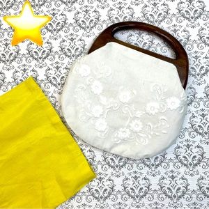 ⭐️Vintage wooden handle interchangeable purse